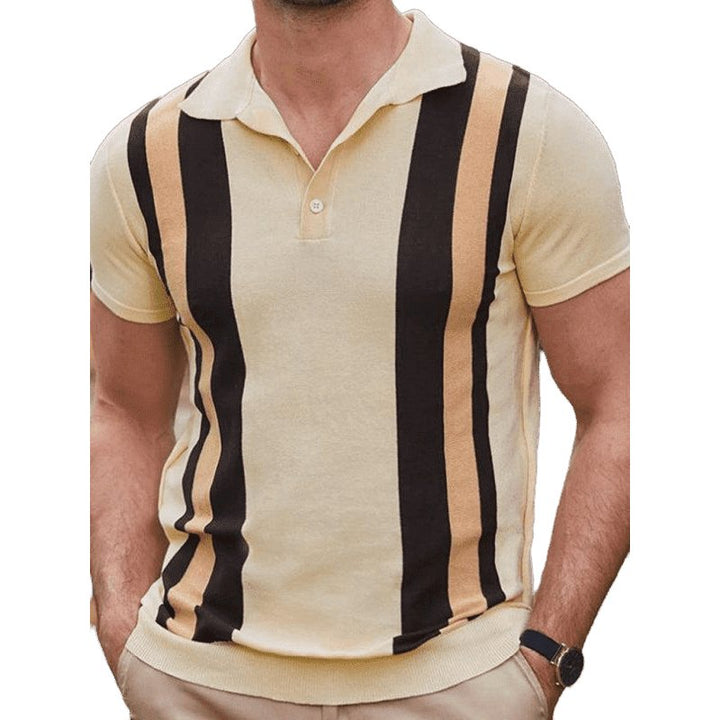 Jacquard Stripe Knit Polo - www.SharpDuds.com