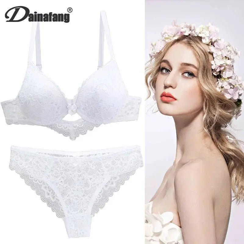 Lace Drill Bras Set Women Plus Size Push Up Underwear - www.SharpDuds.com