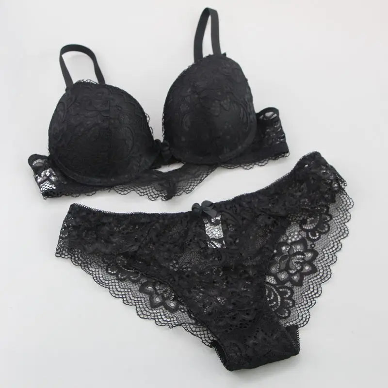 Lace Drill Bras Set Women Plus Size Push Up Underwear - www.SharpDuds.com