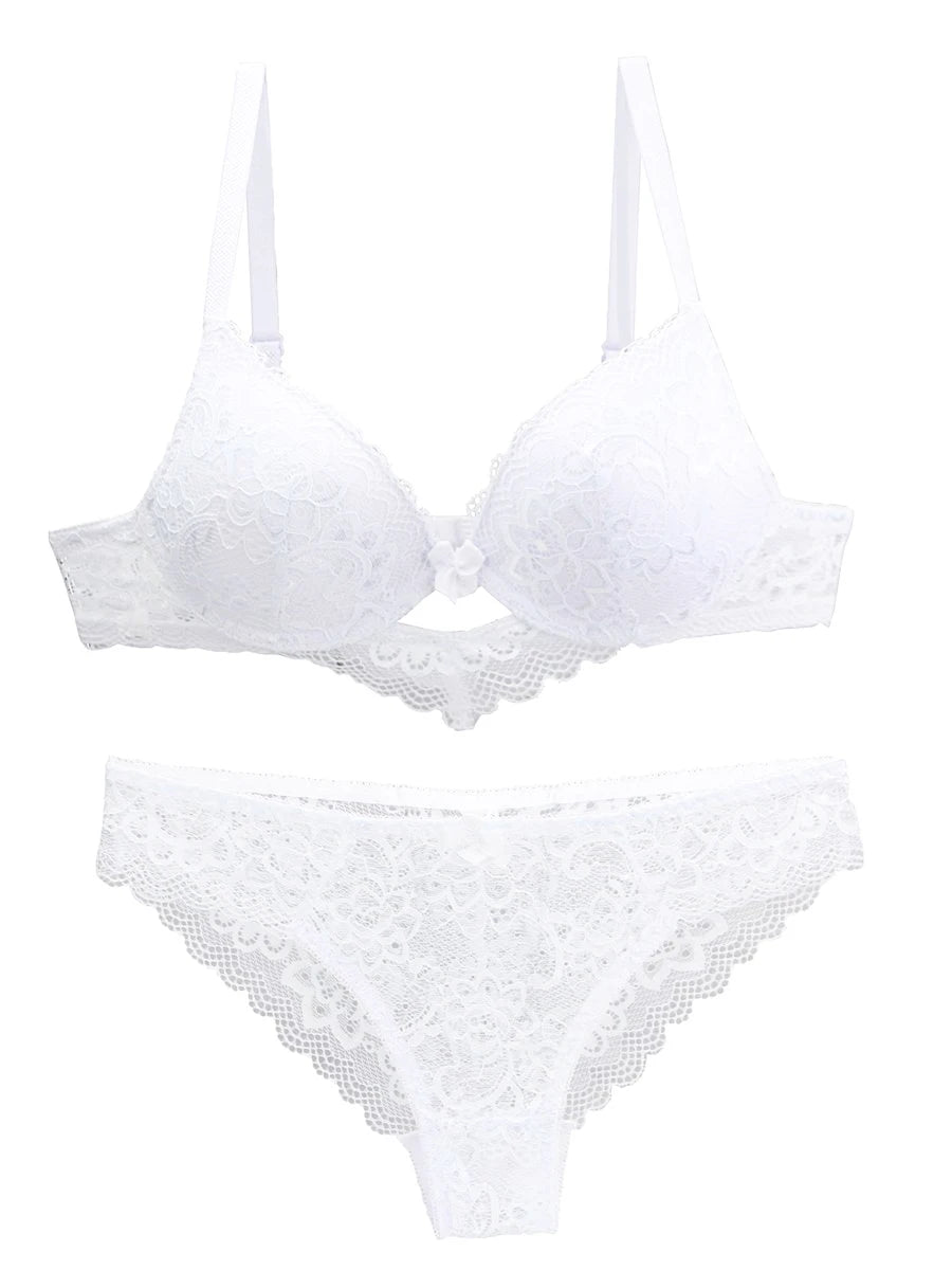 Lace Drill Bras Set Women Plus Size Push Up Underwear - www.SharpDuds.com