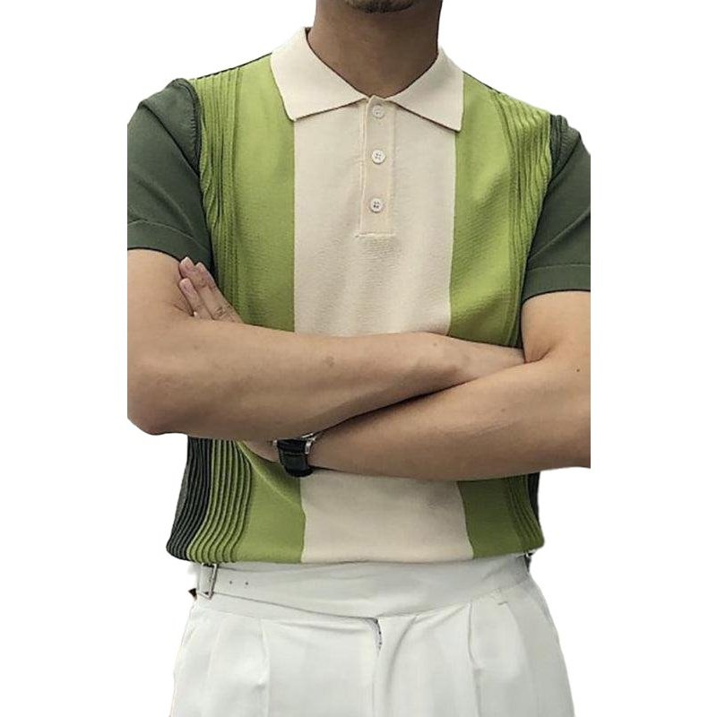 Lapel Short Sleeve Slim Polo Shirt T-Shirt - SharpDuds.com