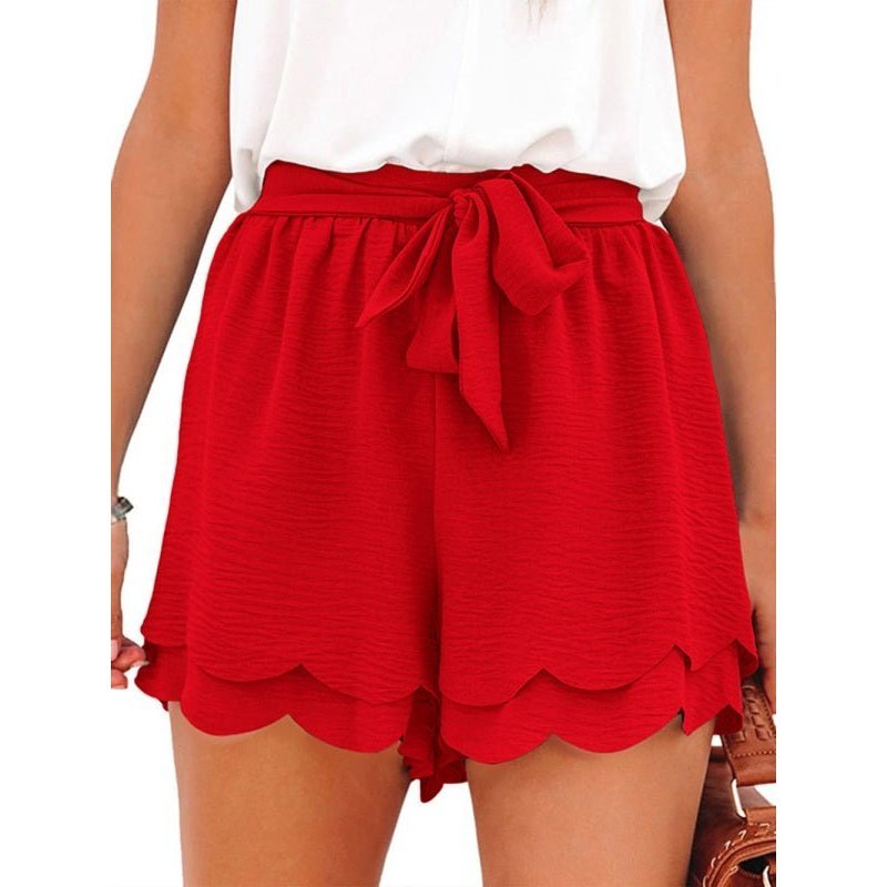 Layered Petal Butterfly End Waist Lounge Short with Belt - www.SharpDuds.com