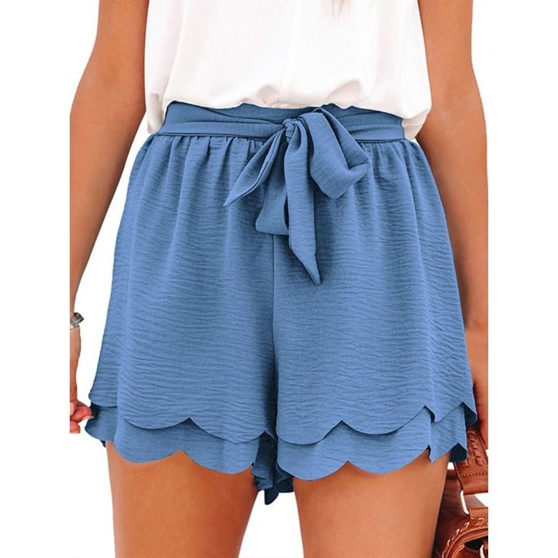 Layered Petal Butterfly End Waist Lounge Short with Belt - www.SharpDuds.com