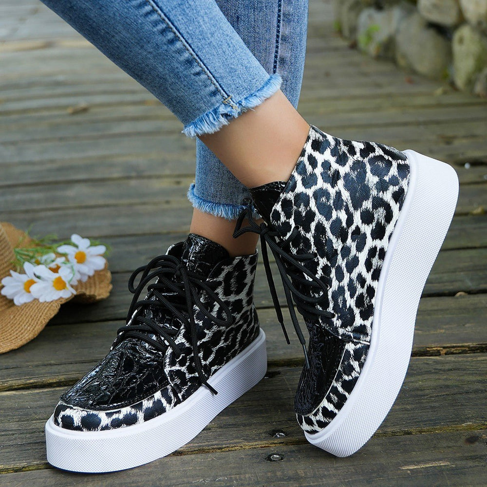 Leopard Platform Sneakers - SharpDuds