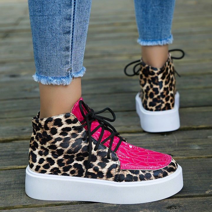 Leopard Platform Sneakers - SharpDuds