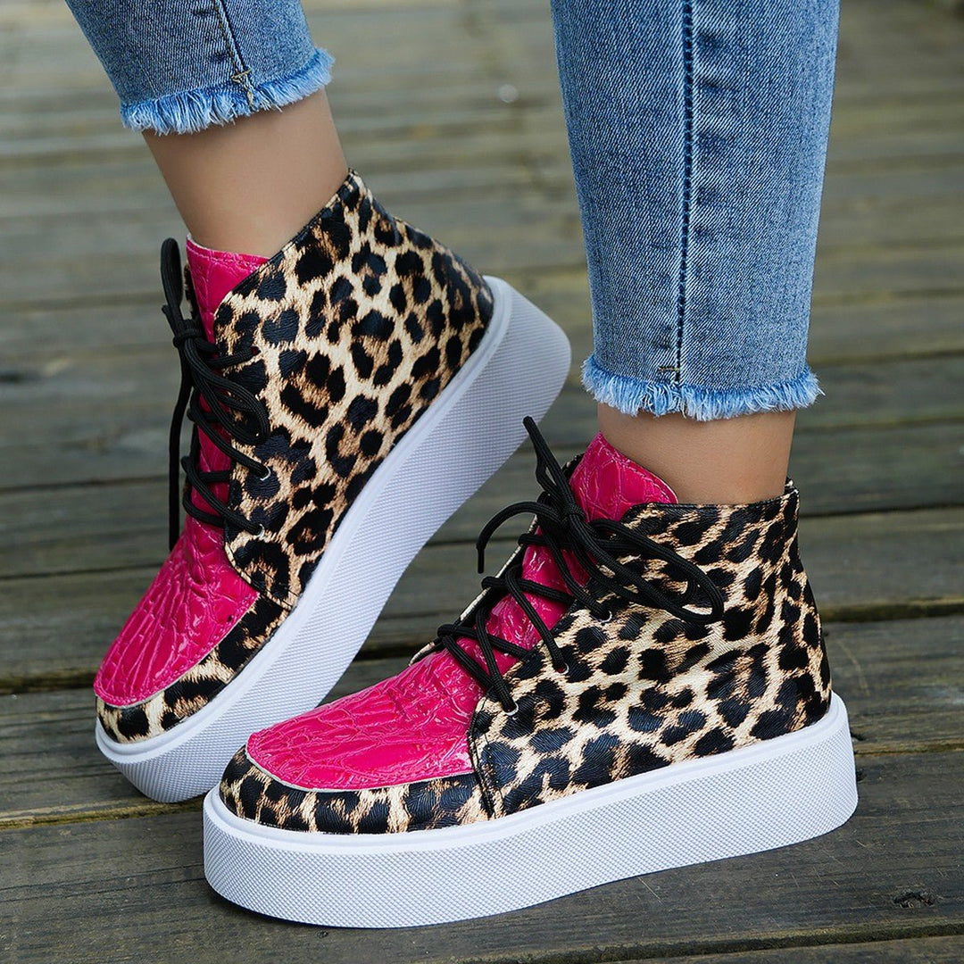 Leopard Platform Sneakers - SharpDuds