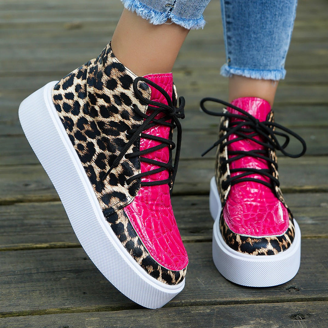 Leopard Platform Sneakers - SharpDuds