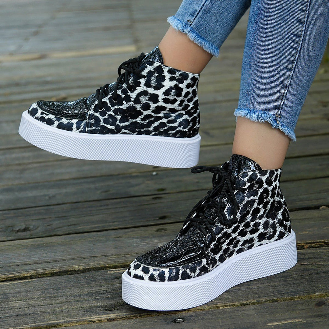 Leopard Platform Sneakers - SharpDuds