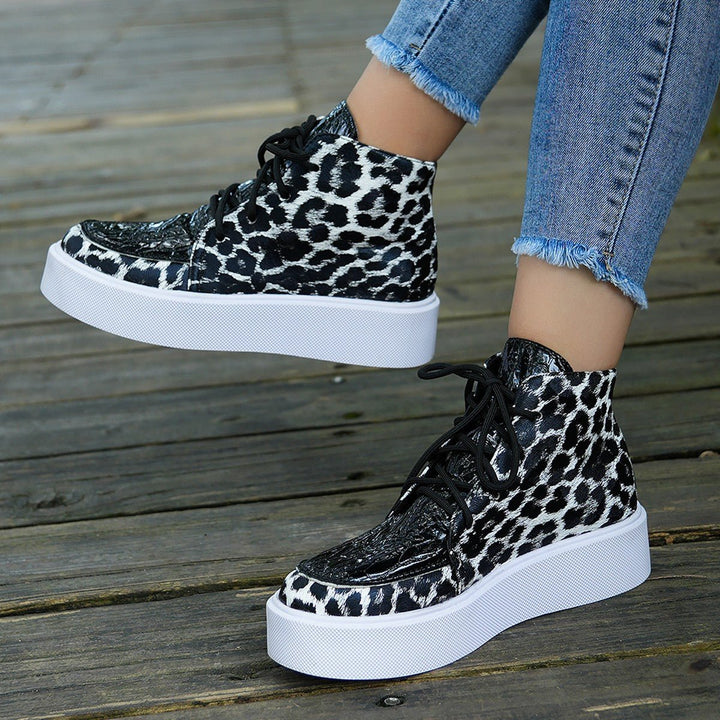 Leopard Platform Sneakers - SharpDuds