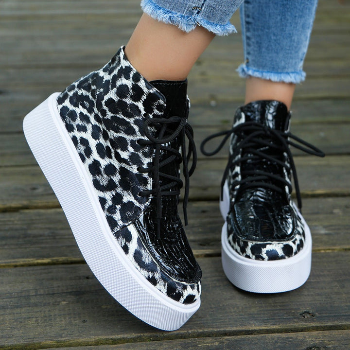 Leopard Platform Sneakers - SharpDuds