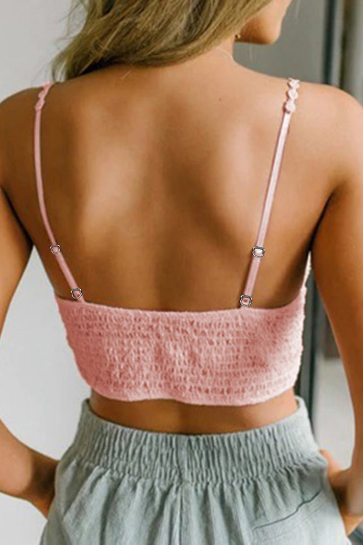 Lined V Neck Lace Bralette - SharpDuds