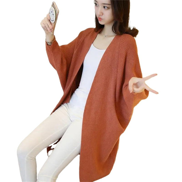 Long Cardigan Bat Sleeve Knitted Sweater - www.SharpDuds.com