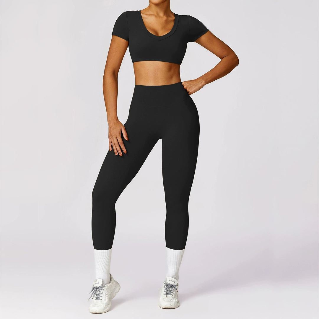 Long Sleeve Quick-Drying Running Fitness Two-piece Sports/ Yoga Suit - www.SharpDuds.com