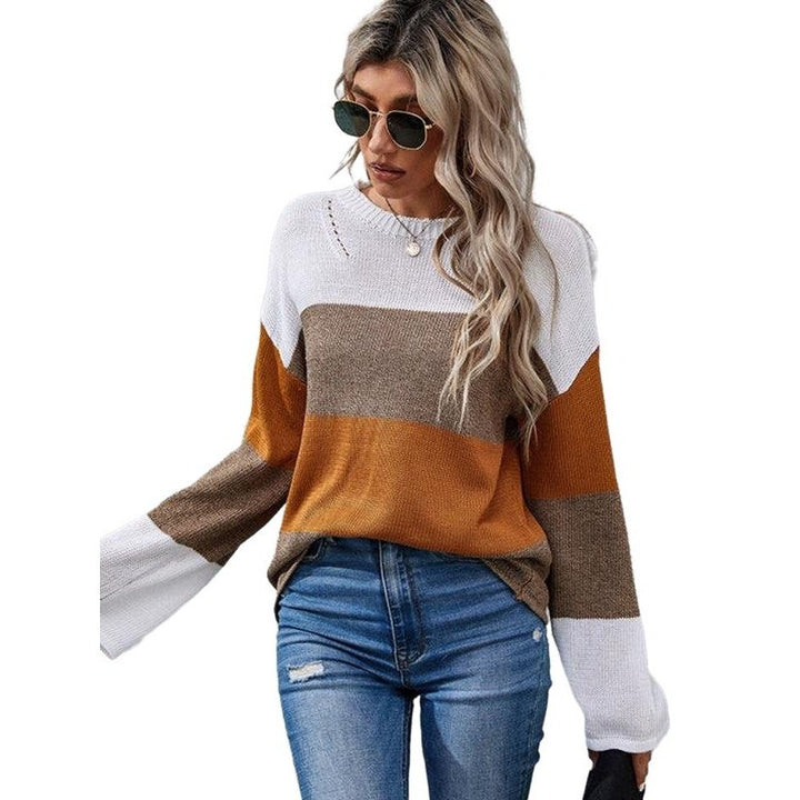 Loose Stitching Long Sleeve Sweater - SharpDuds.com