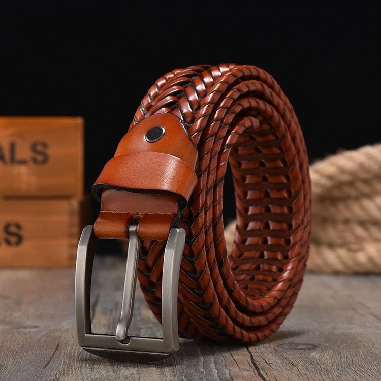 Luxury Braided Leather Belt - www.SharpDuds.com