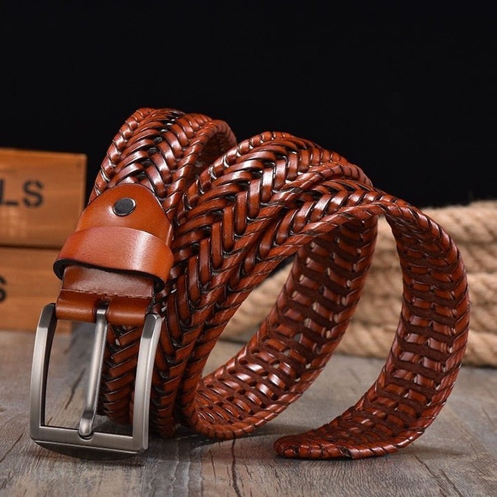 Luxury Braided Leather Belt - www.SharpDuds.com