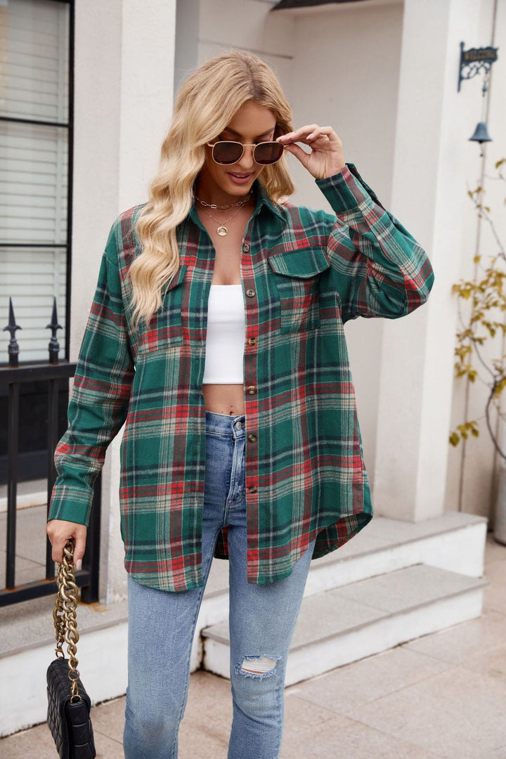 Mandy Plaid Button Up Long Sleeve Shirt - SharpDuds