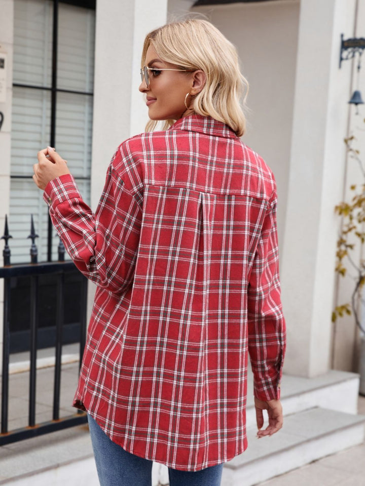 Mandy Plaid Button Up Long Sleeve Shirt - SharpDuds