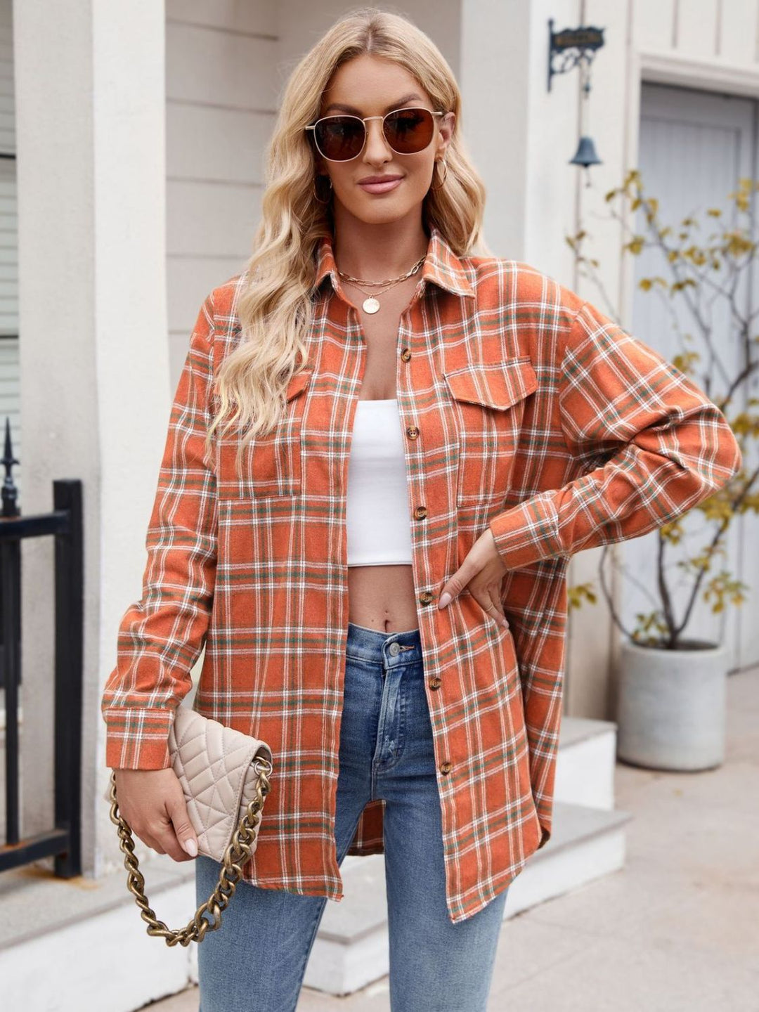 Mandy Plaid Button Up Long Sleeve Shirt - SharpDuds