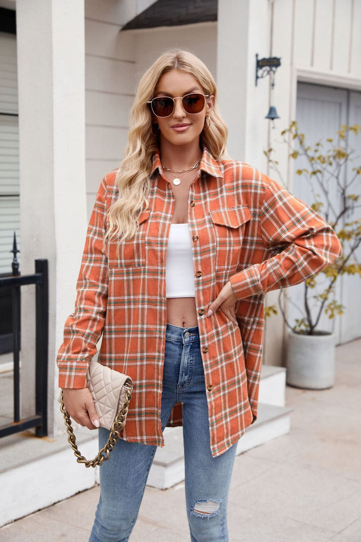 Mandy Plaid Button Up Long Sleeve Shirt - SharpDuds