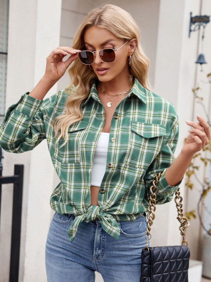 Mandy Plaid Button Up Long Sleeve Shirt - SharpDuds