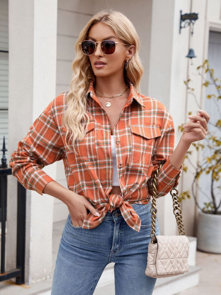 Mandy Plaid Button Up Long Sleeve Shirt - SharpDuds