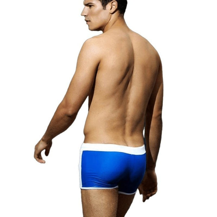 Men's Fashion Contrast Paneling Boxer Swim Shorts - www.SharpDuds.com