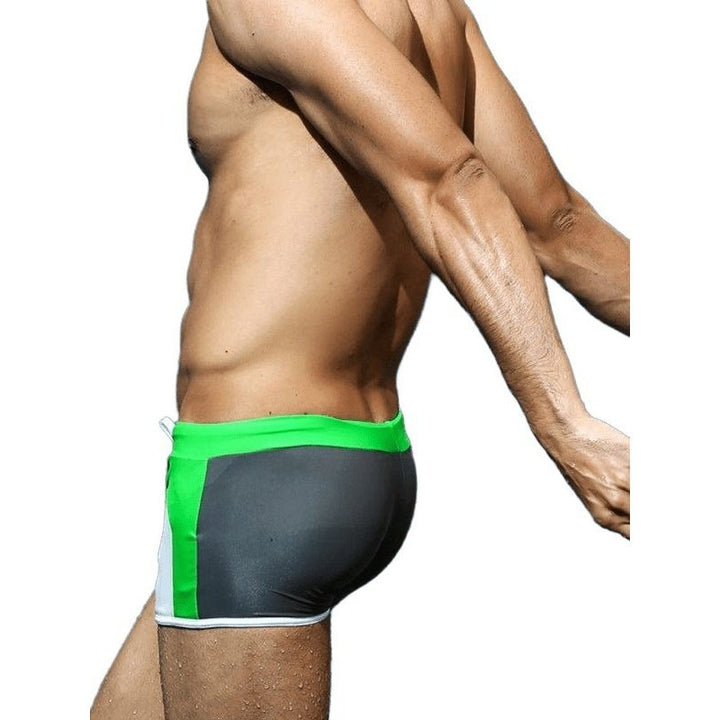 Men's Fashion Contrast Paneling Boxer Swim Shorts - www.SharpDuds.com