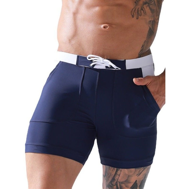 Men's Pocket Lined Tethered Swim Shorts - www.SharpDuds.com