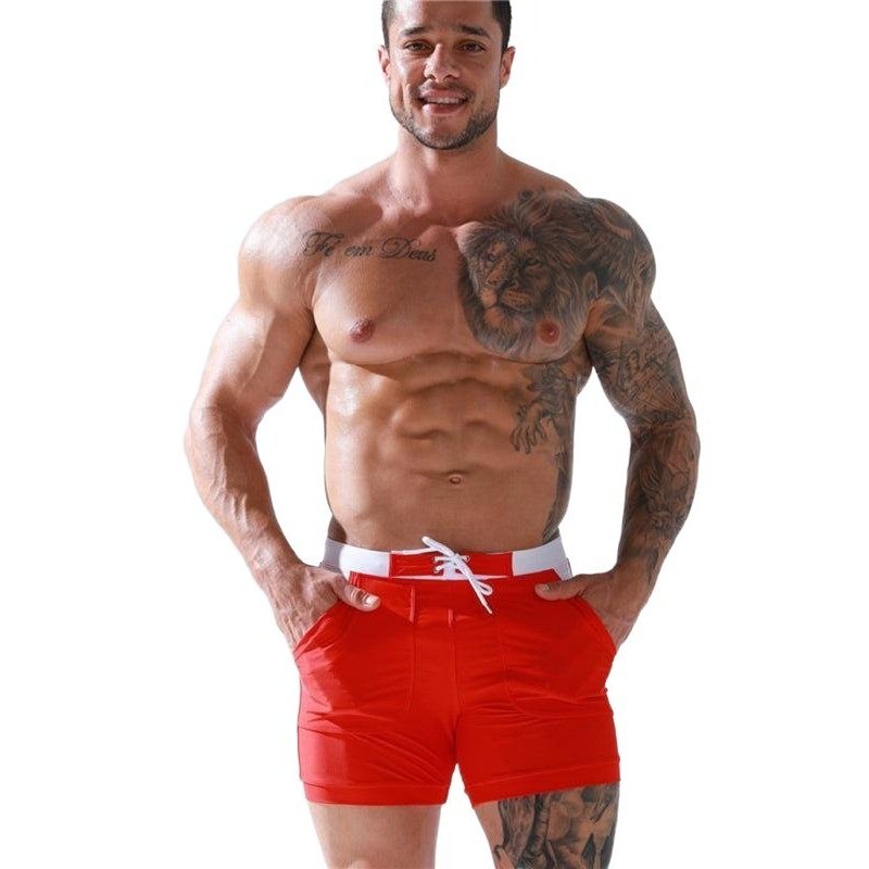 Men's Pocket Lined Tethered Swim Shorts - www.SharpDuds.com