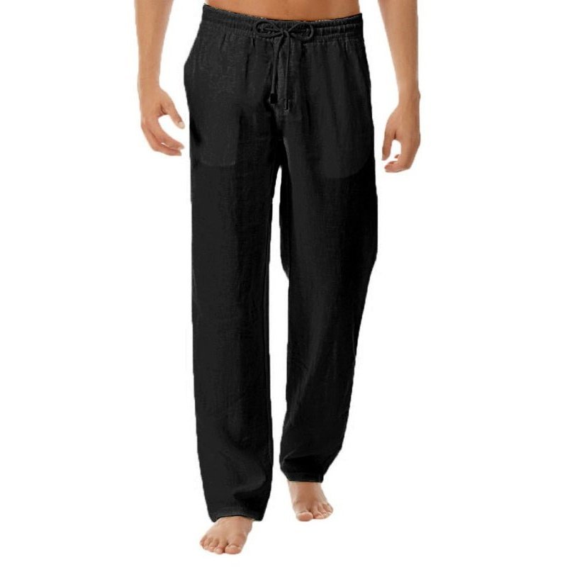 Men's Solid Color Side Pockets Drawstring Trousers - www.SharpDuds.com