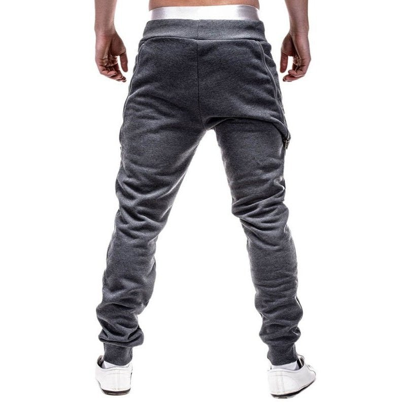 Men's Solid Color Zip Cuff Joggers - www.SharpDuds.com