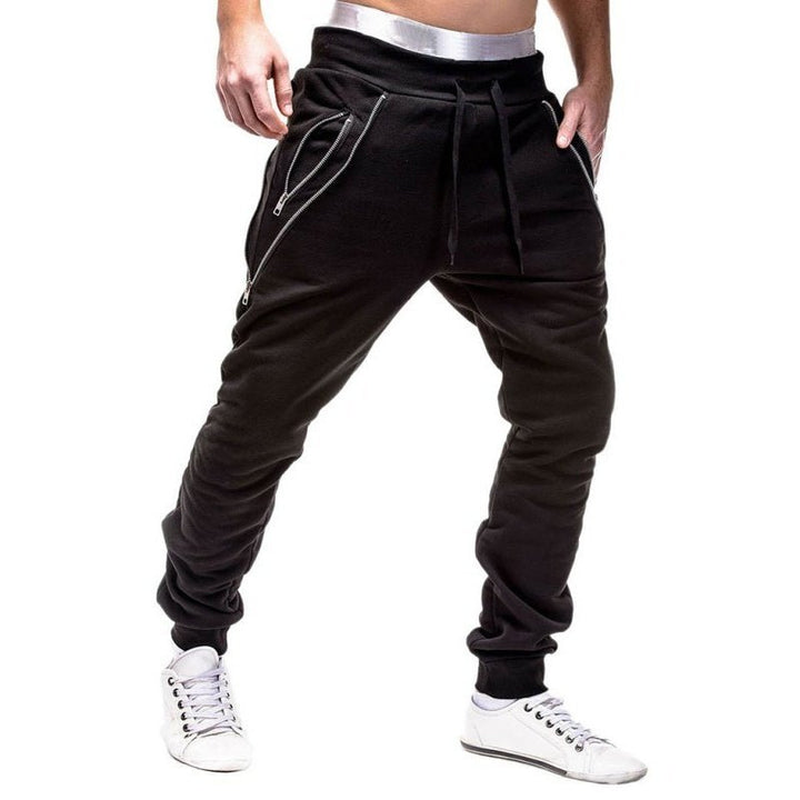 Men's Solid Color Zip Cuff Joggers - www.SharpDuds.com