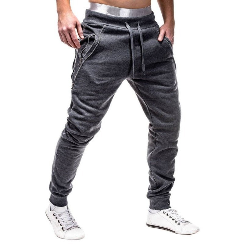 Men's Solid Color Zip Cuff Joggers - www.SharpDuds.com