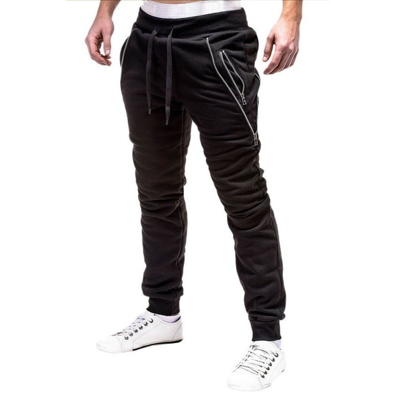 Men's Solid Color Zip Cuff Joggers - www.SharpDuds.com