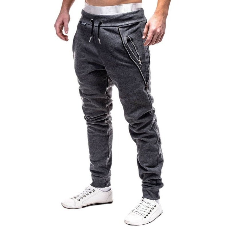 Men's Solid Color Zip Cuff Joggers - www.SharpDuds.com