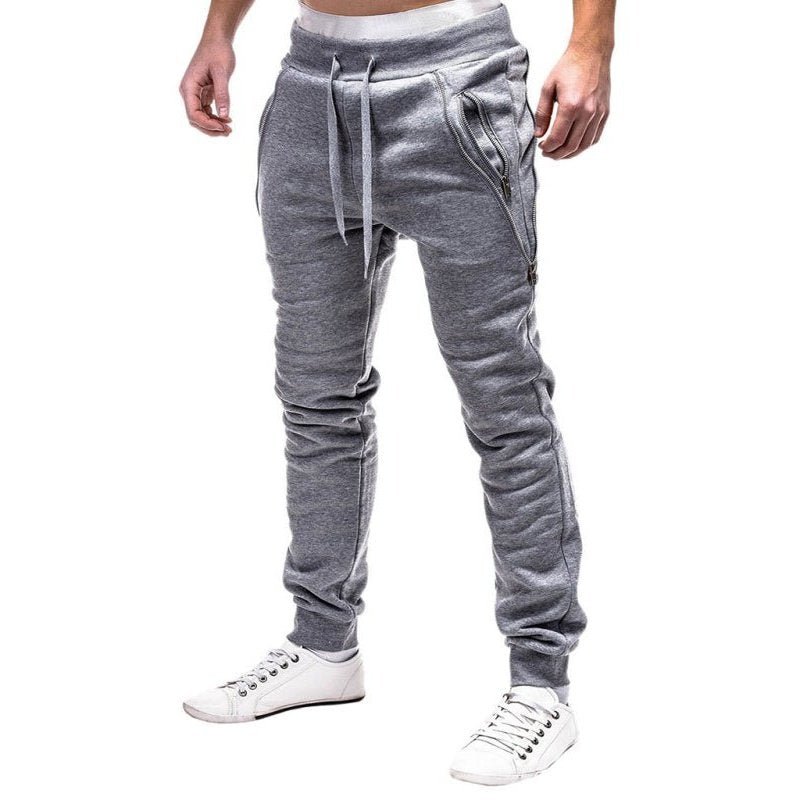 Men's Solid Color Zip Cuff Joggers - www.SharpDuds.com