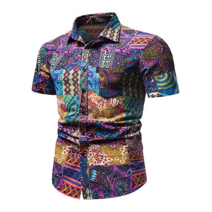 Men's Summer Fashion Printed Short Sleeve Shirts - SharpDuds.com