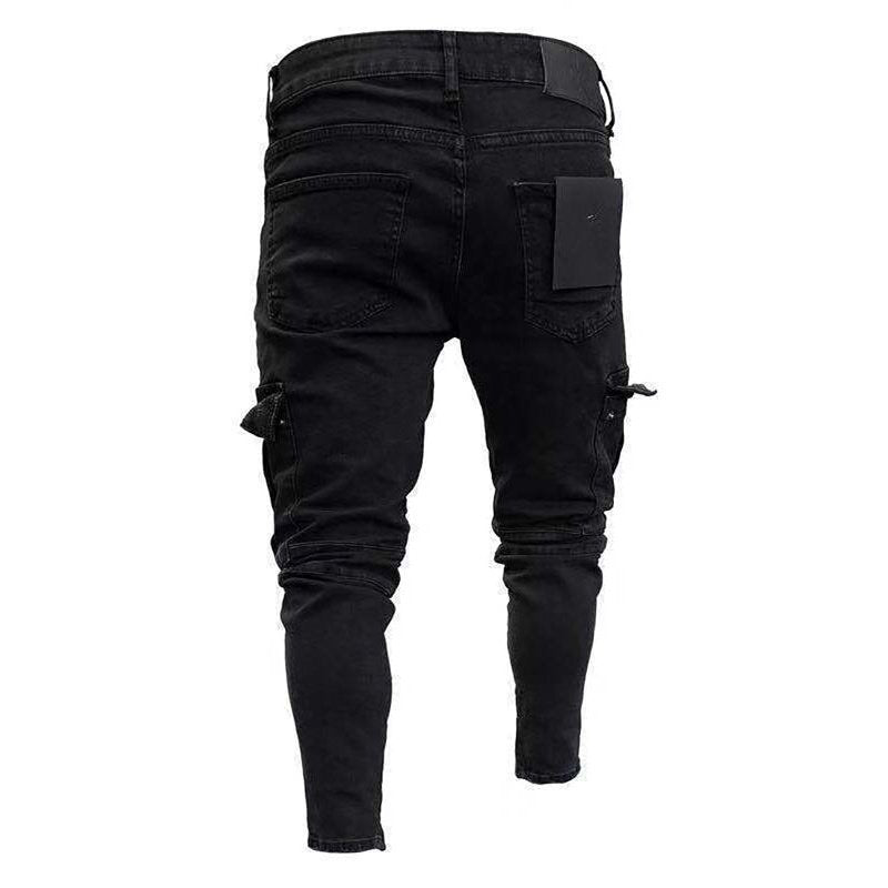 Mid Waist Ripped Slim Jeans - SharpDuds.com