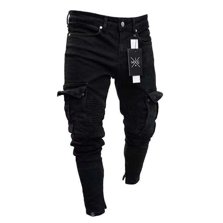 Mid Waist Ripped Slim Jeans - SharpDuds.com