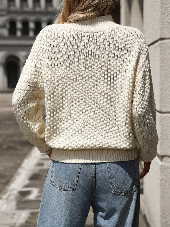 Mock Neck Long Sleeve Sweater - SharpDuds