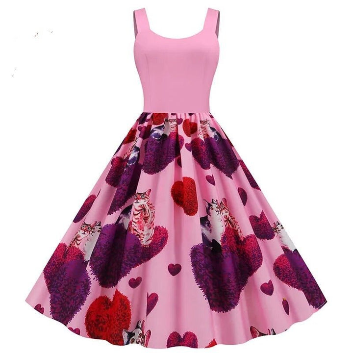 Music Note Print Women Party Dress - www.SharpDuds.com