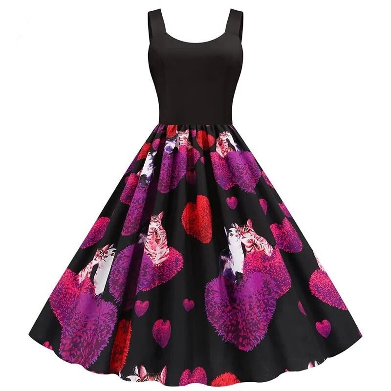 Music Note Print Women Party Dress - www.SharpDuds.com