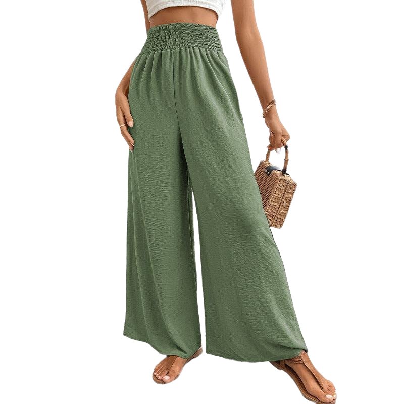 New casual solid color flared wide-leg pants - www.SharpDuds.com