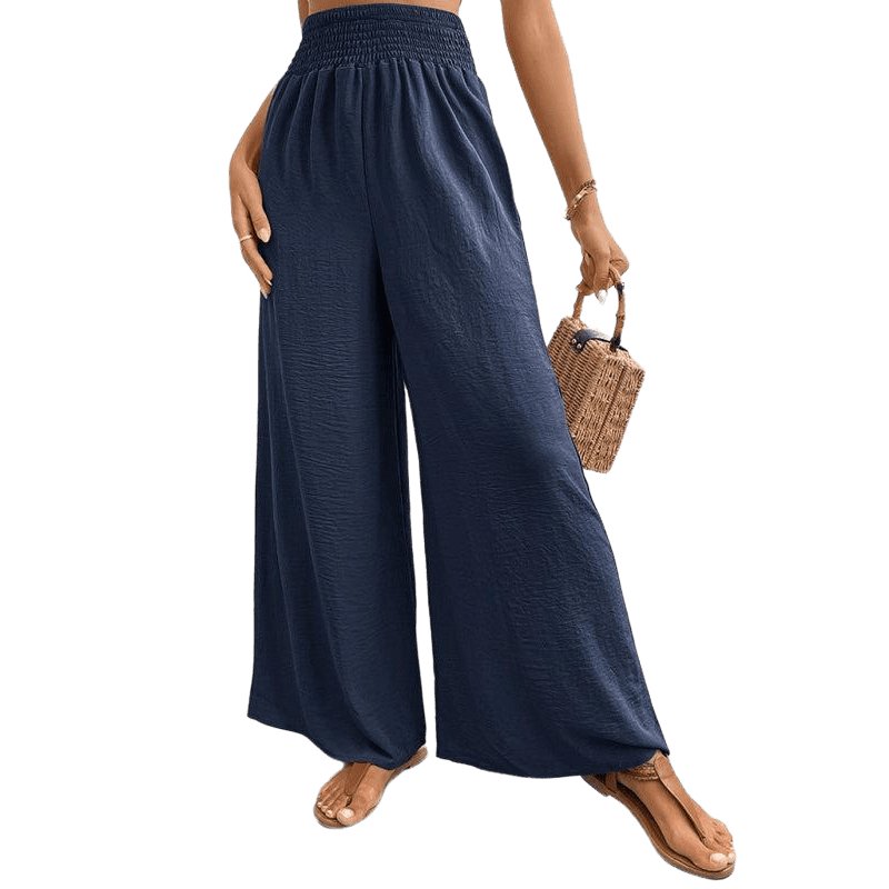 New casual solid color flared wide-leg pants - www.SharpDuds.com