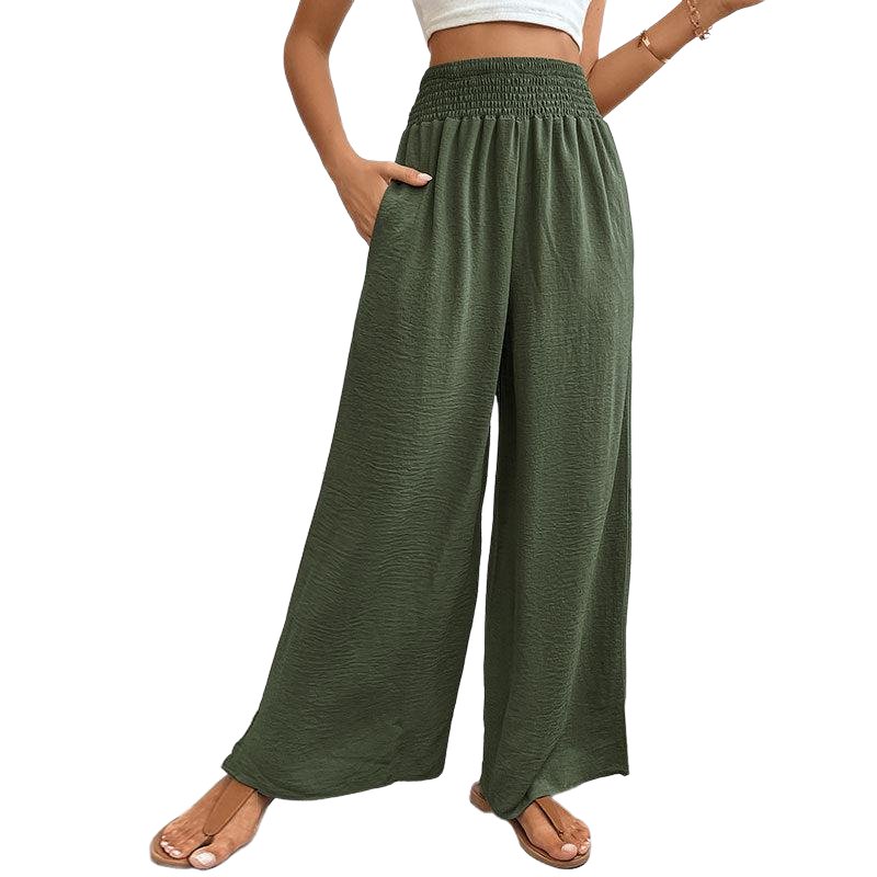 New casual solid color flared wide-leg pants - www.SharpDuds.com