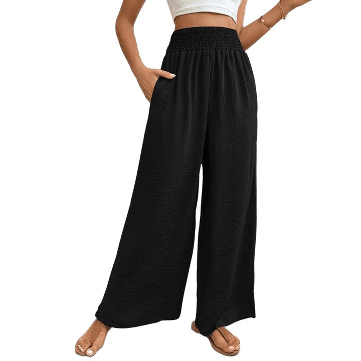 New casual solid color flared wide-leg pants - www.SharpDuds.com