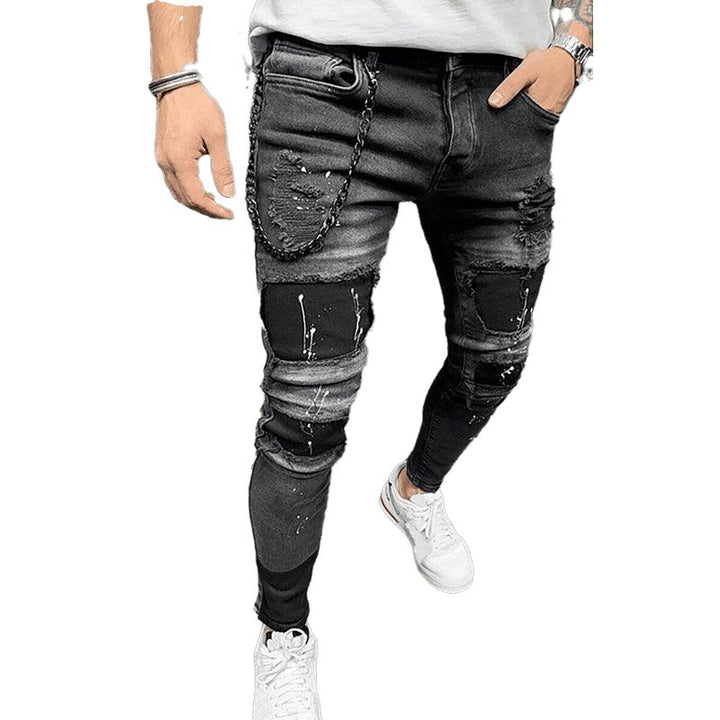 New Mid Waist Ripped Slim Jeans - www.SharpDuds.com