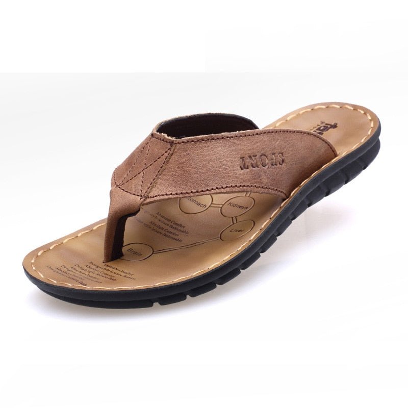 New Summer Leather Beach Sandals - www.SharpDuds.com