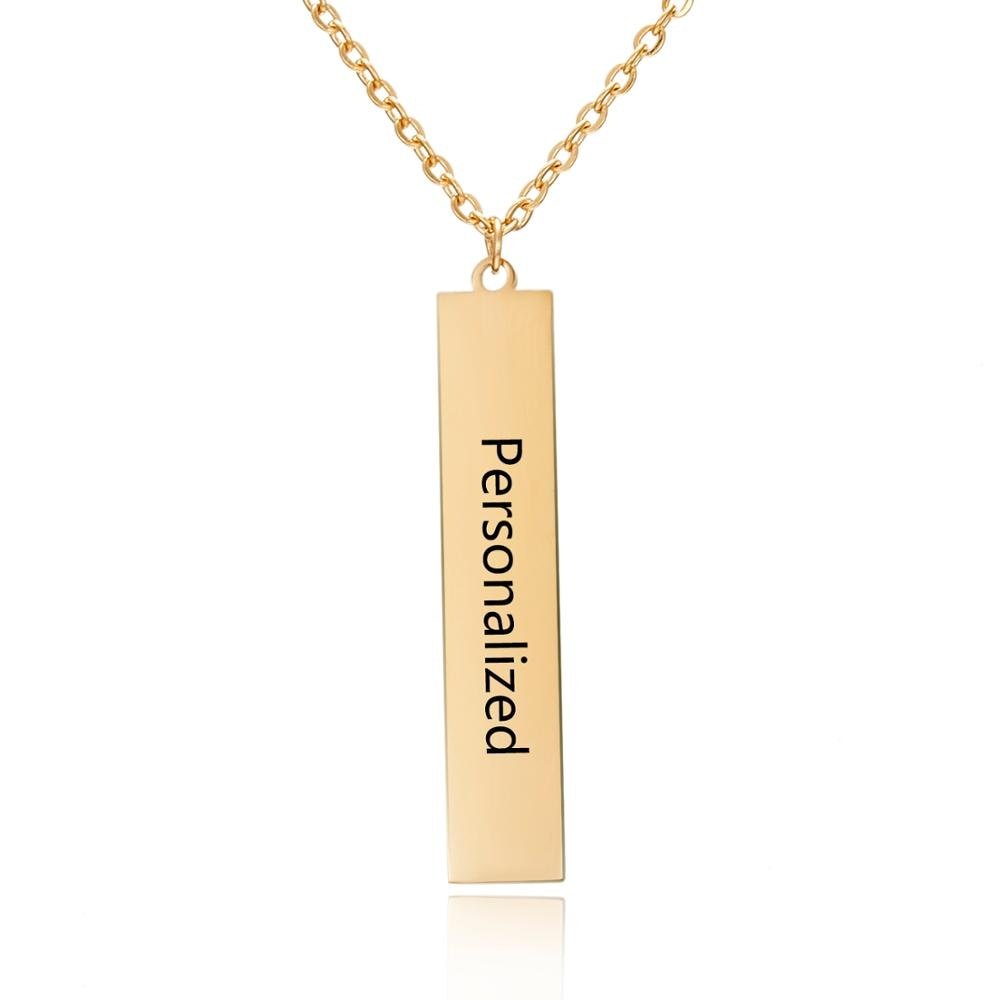 Personalized Square Bar Necklace - www.SharpDuds.com